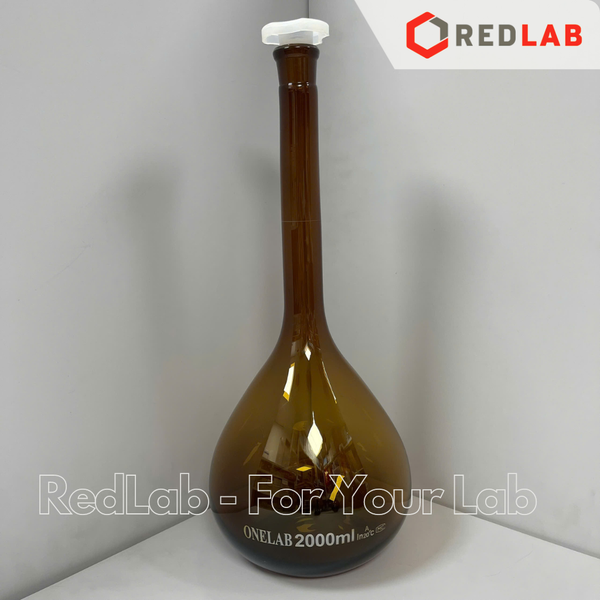 Bình định mức Nâu nút nhựa ONELAB 10 25 50 100 250 500 1000 2000 ml, dùng định mức mẫu thí nghiệm, có VAT