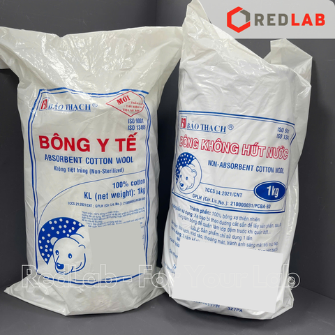 Bông gòn Bảo Thạch gói 1kg thấm nước / không thấm nước (bông mỡ không hút nước), có VAT
