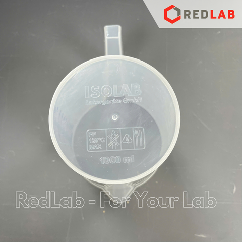 Ca nhựa PP có quai nửa vạch sơn xanh ISOLAB 100 250 500 1000 2000 ml, cốc đong hóa chất chịu nhiệt, có VAT
