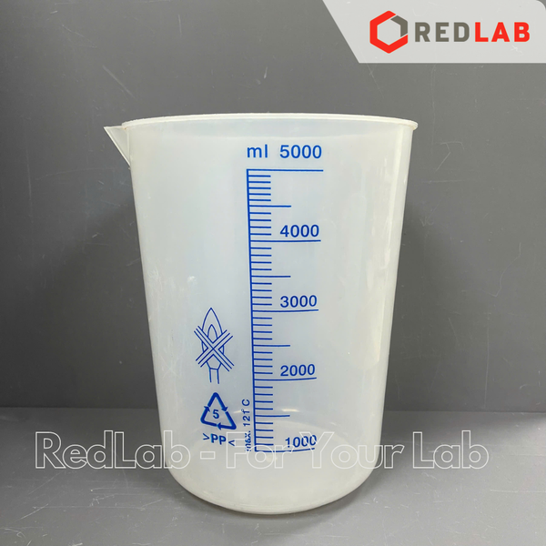 Ca nhựa PP không quai vạch in xanh ONELAB 50 100 250 500 1000 2000 3000 5000 ml, cốc đong thí nghiệm, chịu nhiệt, có VAT