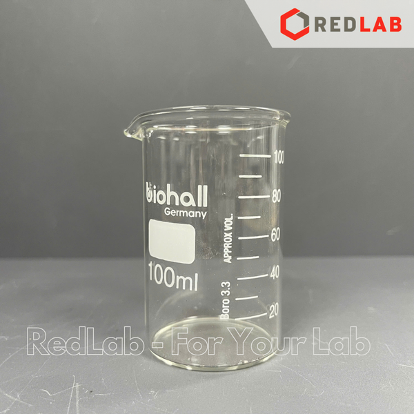 Cốc đốt thuỷ tinh Cao thành BIOHALL 50 100 150 200 250 400 500 600 1000 ml, beaker có mỏ chịu nhiệt, có VAT