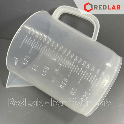 Ca nhựa PP có quai KARTELL chia vạch nổi trắng, dáng thấp 500 1000 2000 3000 5000 ml, Measuring Jugs short form, có VAT