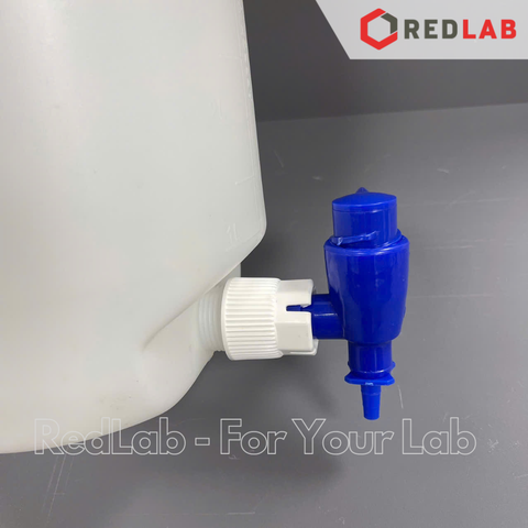 Bình nhựa HDPE có vòi DINLAB thể tích lớn 5 10 20 25 L, dùng trong thí nghiệm, có VAT