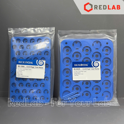 Giá đựng ống ly tâm 15ml / 50ml BIOLOGIX (giá đỡ ống falcon 25 / 50 vị trí) nhựa PP, có thể tháo lắp, có VAT