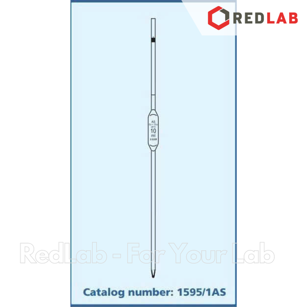 Pipet bầu 1 vạch WERTLAB Class AS 1 2 5 10 20 25 50 100 ml, ống hút thủy tinh chính xác thí nghiệm, có VAT