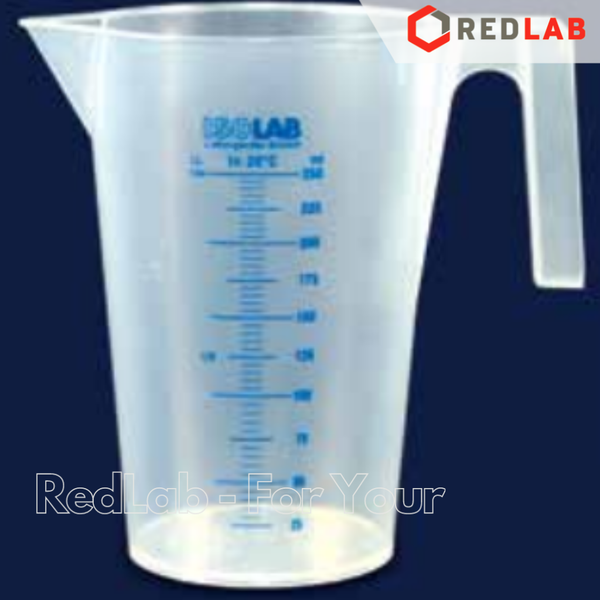 Ca nhựa PP có quai nửa vạch in xanh ISOLAB 250 500 1000 2000 3000 ml, cốc đong mẫu thí nghiệm, beakers with handle, có VAT