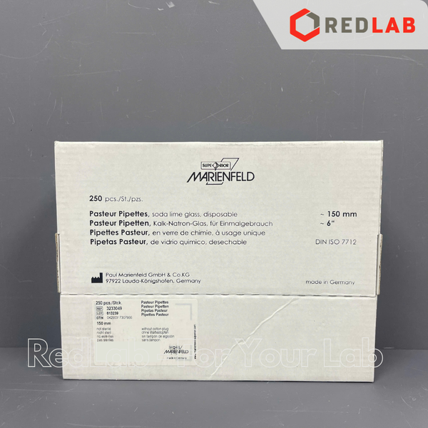 Pipet pasteur thủy tinh 15cm MARIENFELD 3233049, ống hút nhỏ giọt 150mm thí nghiệm, có VAT
