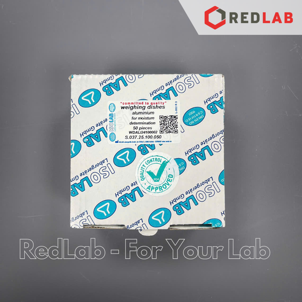 Đĩa cân nhôm Ø 100mm cao 6mm ISOLAB 037.25.100 (hộp 50 cái) dùng cho cân cân sấy ẩm, aluminum weighing dish, có VAT