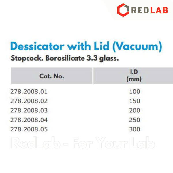 Bình hút ẩm trắng có vòi, đĩa sứ GLACIER 150 200 250 300 mm, Desiccator with lid (vacuum) thuỷ tinh borosilicate, có VAT