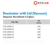 Bình hút ẩm trắng có vòi, đĩa sứ GLACIER 150 200 250 300 mm, Desiccator with lid (vacuum) thuỷ tinh borosilicate, có VAT