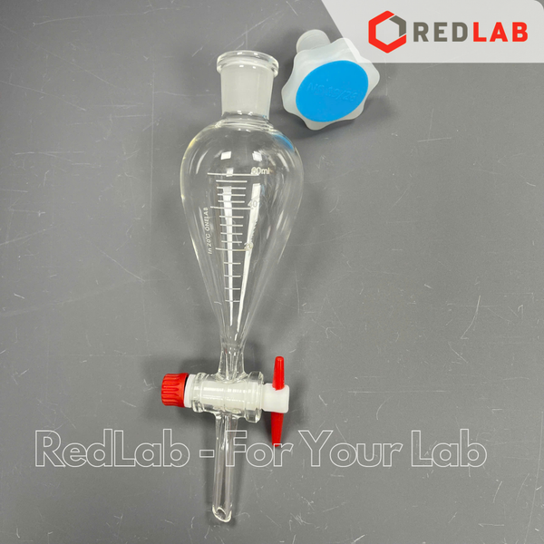 Phễu chiết quả lê khoá nhựa PTFE ONELAB kẻ vạch 60 125 250 500 1000 2000 ml, bình lắng gạn thủy tinh thí nghiệm, có VAT