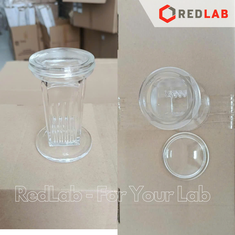 Hộp nhuộm lam kính dạng Coplin DINLAB staining jar Coplin type, cho 5 lam 76x26 mm, thuỷ tinh soda-lime, có VAT