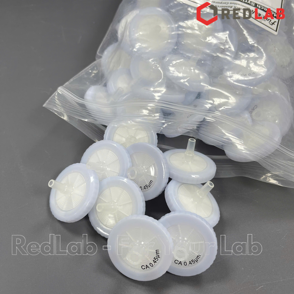 Đầu lọc Syringe CA đường kính 33mm, lỗ lọc 0.22µm và 0.45µm không tiệt trùng Finetech CA033N022I và CA033N045I, giá tốt, có VAT