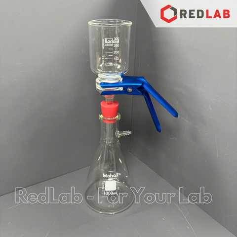 Bộ lọc vi sinh BIOHALL phễu 300ml, lọc F47mm, bình tam giác có vòi 1000ml, nhám ngoài hoặc nút silicon, boro 3.3, có VAT