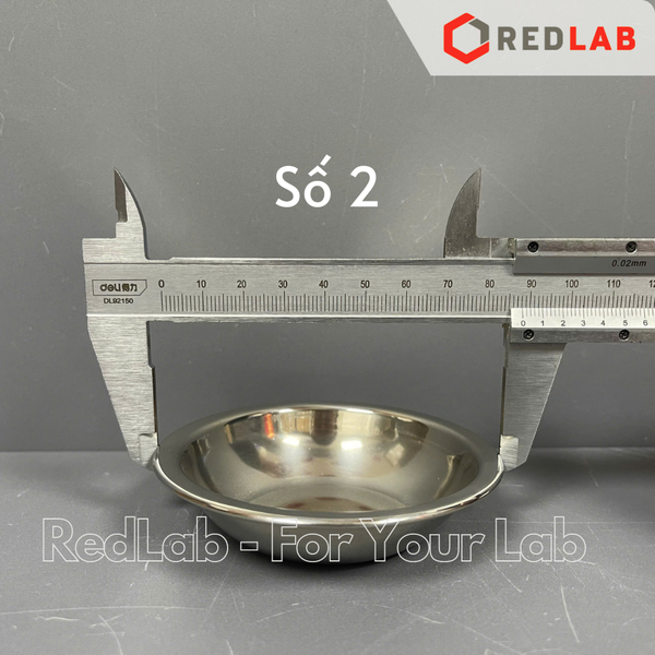 Chén inox thí nghiệm số 2 Ø8.5x2cm, số 3 Ø8.5x4cm, dùng trong lab, có VAT