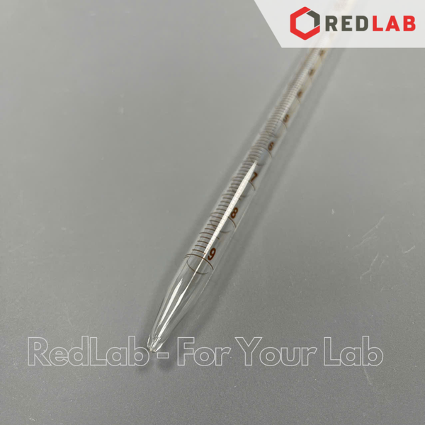 Pipet thẳng vạch nâu WERTLAB Class AS 1 2 5 10 20 25 ml, zero trên đỉnh, ống hút thủy tinh kẻ vạch thí nghiệm, có VAT