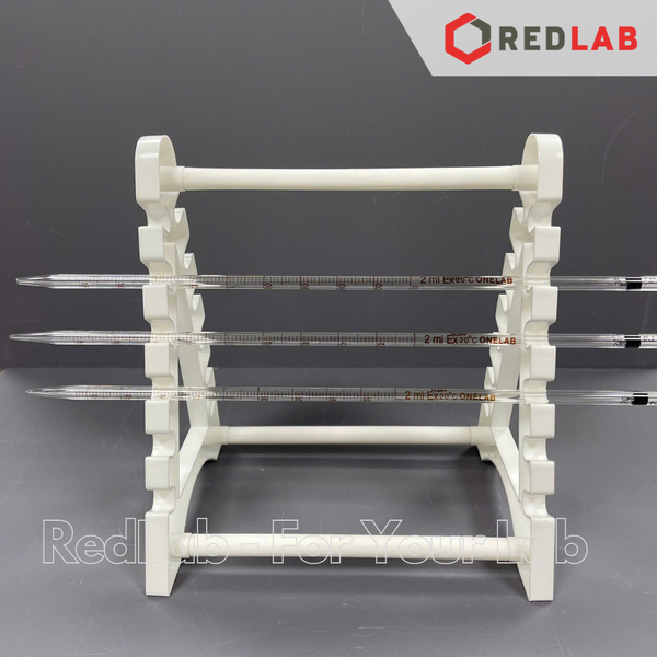 Giá đỡ pipet ngang 12 vị trí ONELAB kệ nhựa đựng pipet thẳng, pipet bầu thí nghiệm, có VAT