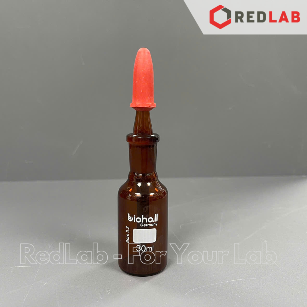 Chai nhỏ giọt Nâu BIOHALL 30 60 125 250 ml, thuỷ tinh boro 3.3, quả bóp cao su hồng, có VAT