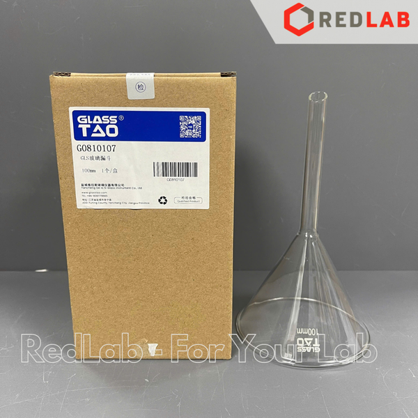 Phễu thủy tinh GlassTAO Ø 40 50 60 75 90 100 120 150 mm, dùng chiết rót dung dịch, mẫu thí nghiệm, hương liệu, có VAT