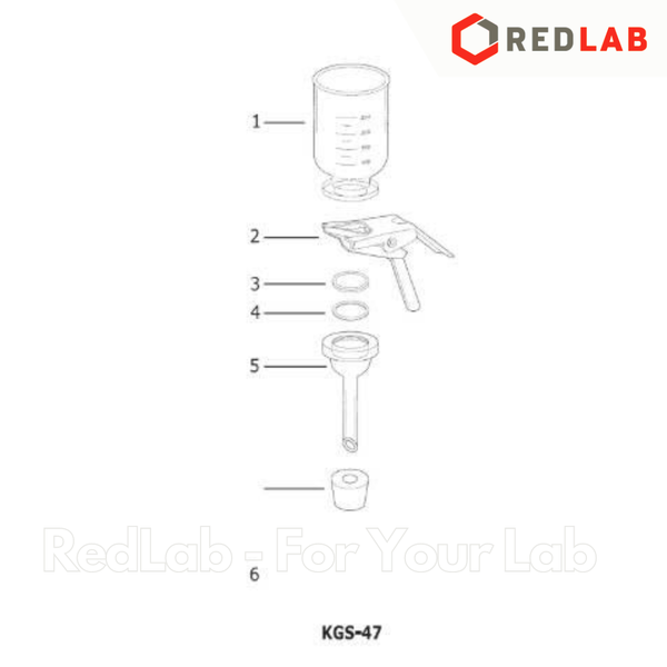 Bộ phễu lọc chân không ADVANTEC KGS-47, phễu 300ml, màng lọc lưới thép không gỉ Ø 47mm, nút silicon, kẹp giữ, có VAT