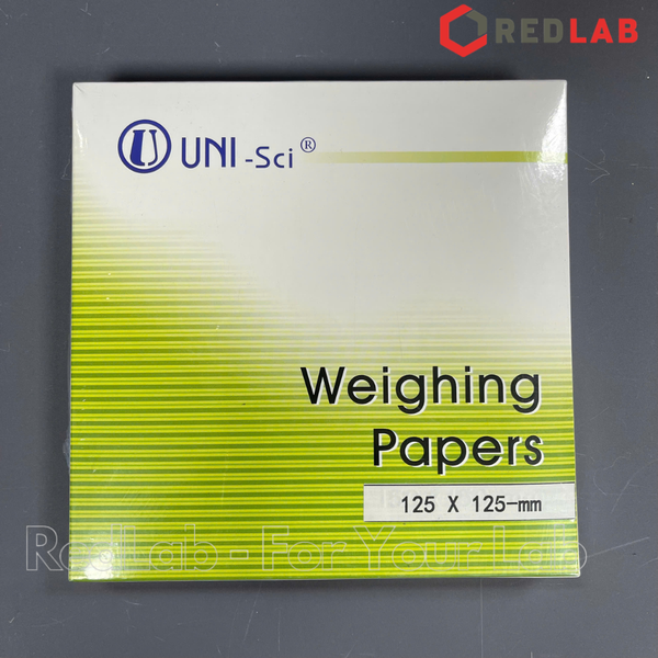 Giấy cân UNI-Sci khổ vuông 7.5cm 10cm 12.5cm Lab weighing paper 75x75mm 100x100mm 125x125mm, hộp 500 tờ, có VAT