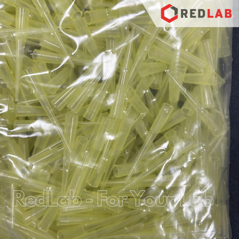 [Gói 1000 cái] Microtips (đầu típ - côn) vàng 200ul không khía Aptaca - Ý 1202/G, nhựa PP, có VAT
