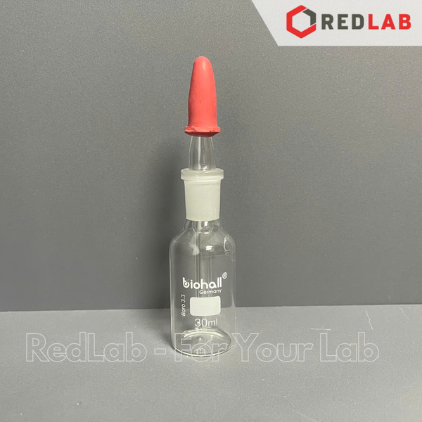 Chai nhỏ giọt trắng BIOHALL 30 60 125 250 ml, thuỷ tinh boro 3.3, quả bóp cao su hồng, có VAT