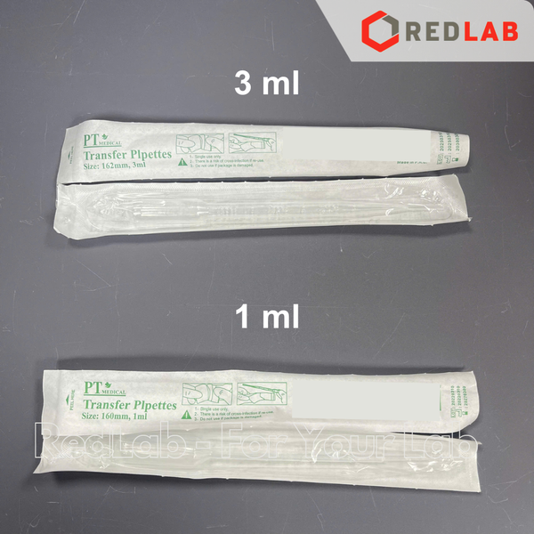 Pipet pasteur nhựa Individually sterile 1ml / 3ml PT Medical, ống hút nhỏ giọt / transfer pipette, chia vạch nổi, có VAT