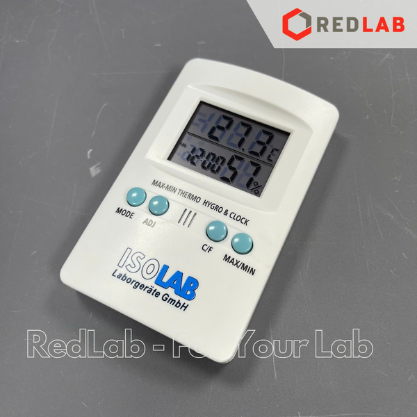 Nhiệt ẩm kế điện tử ISOLAB 060.03.001 đo từ - 50°C đến +70°C, 10% RH đến 99% RH, có VAT