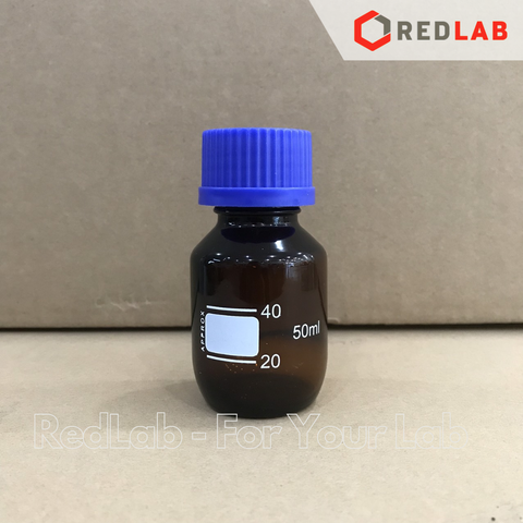 Chai Nâu nắp vặn xanh GENLAB 50 100 250 500 1000 ml - GL45, chai thuỷ tinh soda-lime, đựng mẫu thí nghiệm kị sáng, có VAT