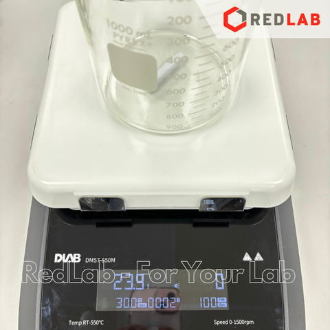 Máy khuấy từ gia nhiệt có chức năng hẹn giờ DLAB DMS7-550M Package, max 1500 rpm, 550°C, 20 lít H2O, gồm đầu dò, có VAT