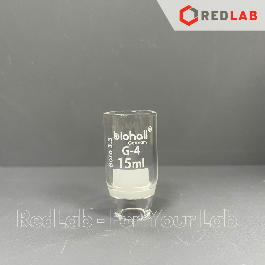 Cốc lọc xốp BIOHALL Class A 15 30 50 ml, Porosity G3 / G4, thủy tinh boro 3.3, có VAT