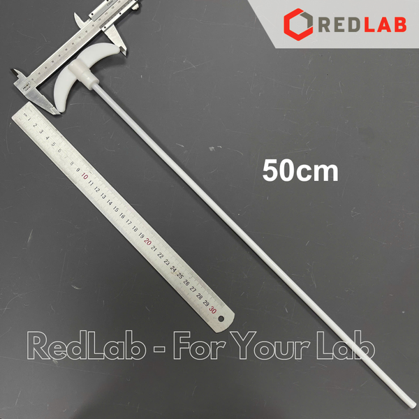 Cánh khuấy Teflon ĐK 7mm dài 30cm 35cm 40cm 50cm DINLAB, đũa khuấy dung dịch, trộn mẫu thí nghiệm dùng cho máy khuấy cơ, có VAT