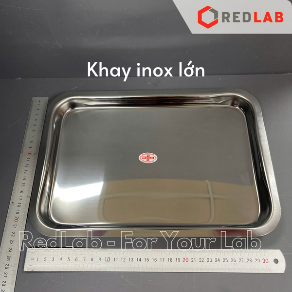 Khay inox chữ nhật 17x22x2cm, 22x32x2cm, khây đựng dụng cụ thí nghiệm, có VAT