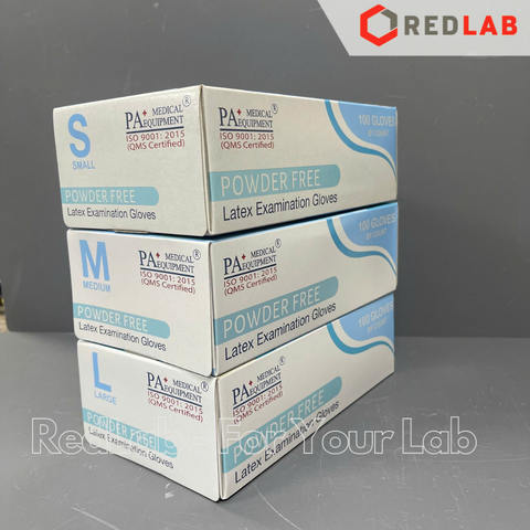 [Hộp 50 đôi] Găng tay cao su latex Không bột PA Gloves size S M L dùng trong thí nghiệm, có VAT