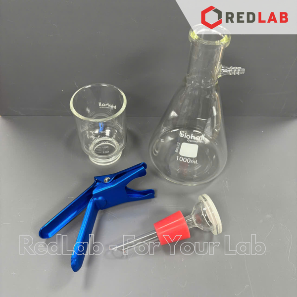 Bộ lọc vi sinh BIOHALL phễu 300ml, lọc F47mm, bình tam giác có vòi 1000ml, nhám ngoài hoặc nút silicon, boro 3.3, có VAT