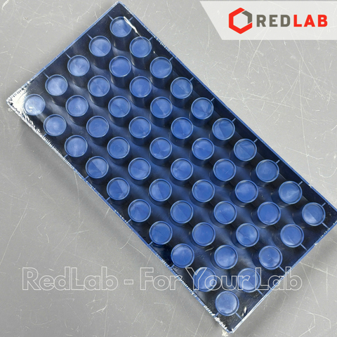 Giá đỡ 50 vị trí cho chai vial 4ml RV002 nhựa PP xanh, có VAT
