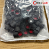 Nắp vặn đen nhựa có lỗ, đệm Silicone trắng/ PTFE đỏ DWK 225784 dùng cho chai vial 1.5ml ND 8 (gói 100 cái) có VAT