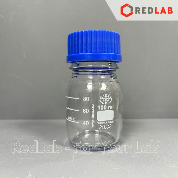Chai trung tính trắng SIMAX Class A 50 100 150 250 500 ml, 1 2 5 10 20 L nắp vặn PP xanh GL 32 45, có VAT