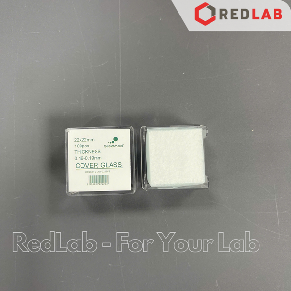 Lamen kính hiển vi GREETMED 22x22mm dày 0.16-0.19mm (hộp 100 cái) lammel / cover glass, có VAT