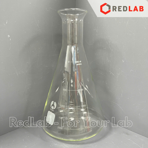 Bình tam giác miệng rộng BOMEX 2000 3000 5000 ml, bình nón / erlen thuỷ tinh 2L 3L 5L đựng mẫu thí nghiệm, có VAT