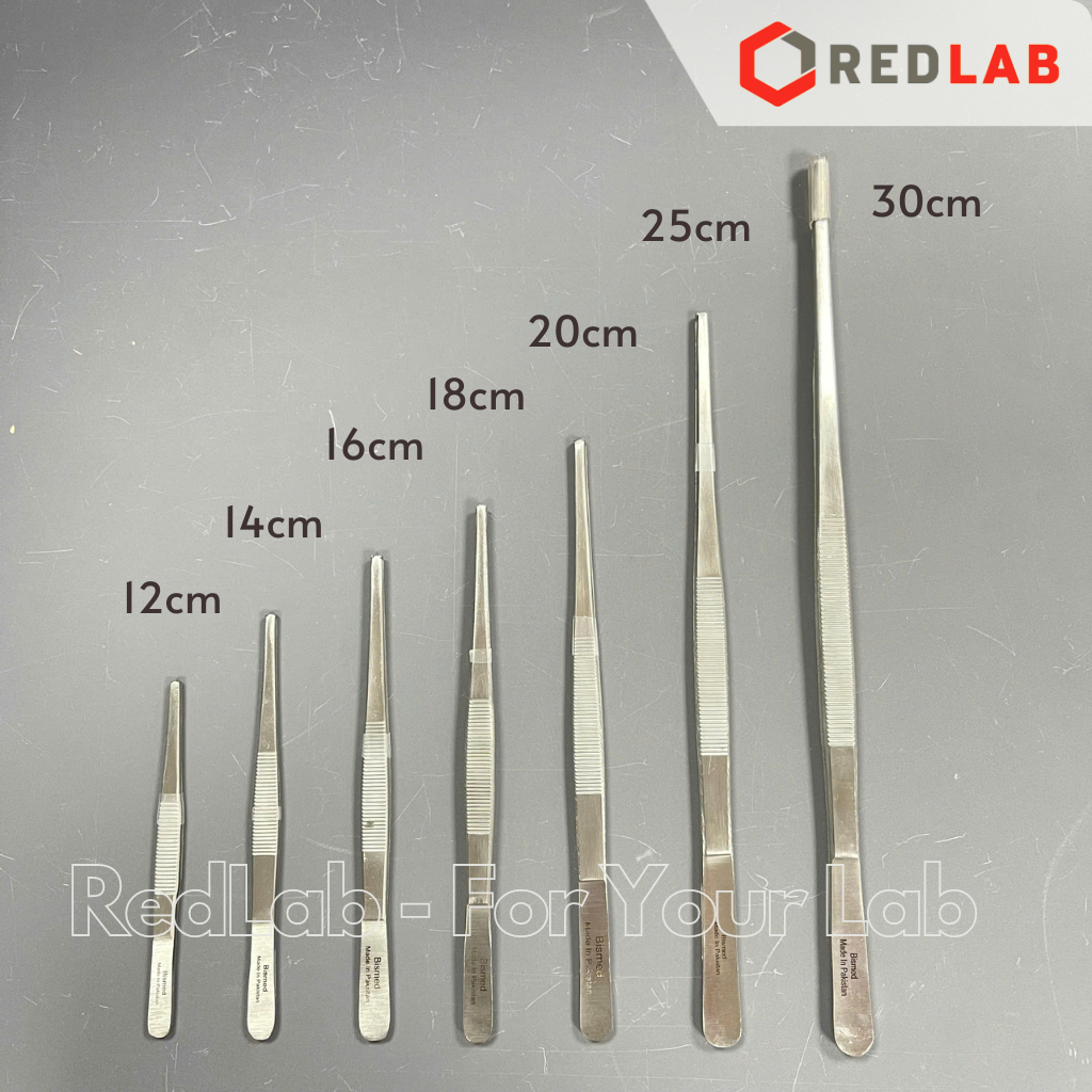 Nhíp thẳng đầu tù có mấu Pakistan 12.5 14 16 18 20 25 30 cm, dùng trong lab thí nghiệm, có VAT