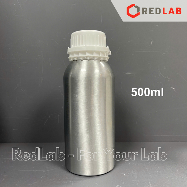 Chai nhôm 50 100 250 500 1000 ml, nắp khóa nhựa trắng, nắp đệm hạn chế bay hơi, có VAT