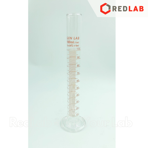 Ống đong thủy tinh GENLAB 10 25 50 100 250 500 1000 2000 ml đáy tròn, chia vạch nâu, đong mẫu thí nghiệm, có VAT
