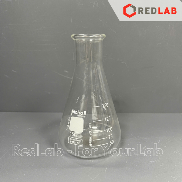 Bình tam giác miệng hẹp BIOHALL 125 150 250 300 500 1000 ml, bình nón - bình erlen MH, mark trắng, có VAT