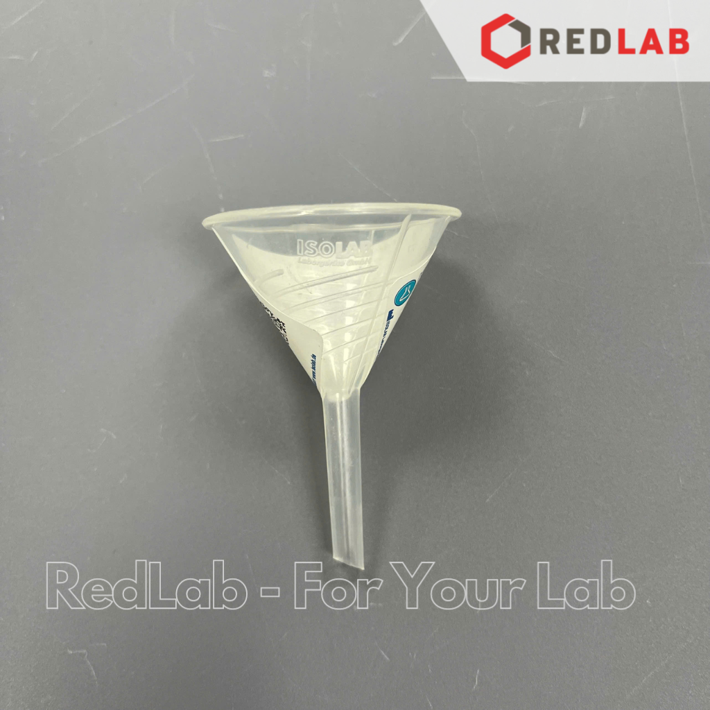 Phễu nhựa PP có gân ISOLAB Ø 40 60 80 100 120 150 mm, plastic ribbed funnel, có VAT
