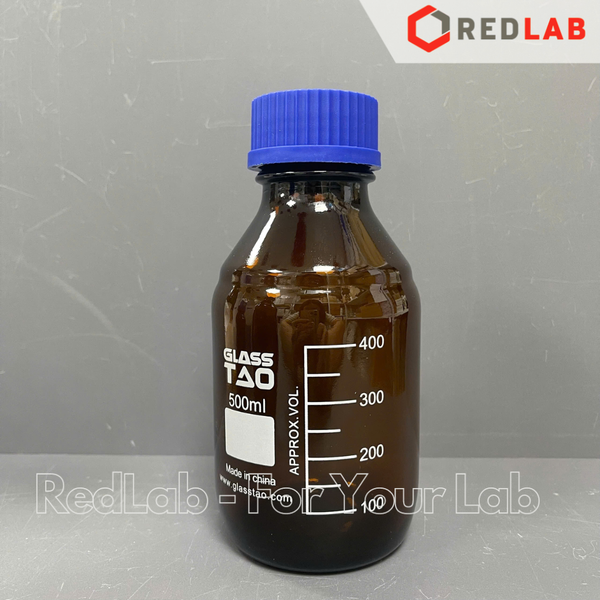 Chai trung tính nâu nắp vặn xanh GlassTAO 50 100 250 500 1000 2000 ml, đựng mẫu thí nghiệm kị sáng, có VAT