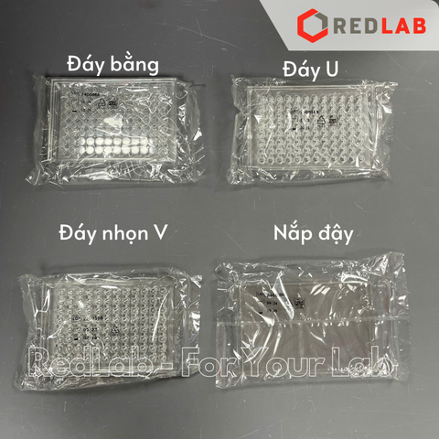 Đĩa elisa nuôi cấy tế bào 96 giếng APTACA 5096 đáy bằng, đáy U, đáy nhọn V, nắp đậy, Individually sterile, có VAT