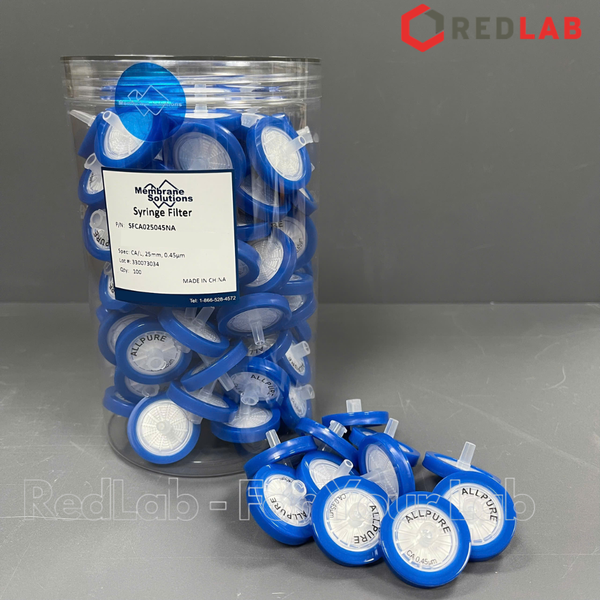 Đầu lọc sắc ký CA ưa nước MEMBRANE SOLUTIONS 25mm lỗ lọc 0.22um / 0.45um, hydrophilic syringe filter, có VAT