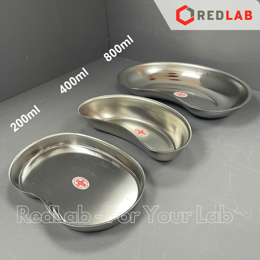 Khay đậu inox cạn / sâu 200 400 800 ml (nhỏ trung lớn) dùng đựng mẫu, dụng cụ trong lab thí nghiệm, có VAT